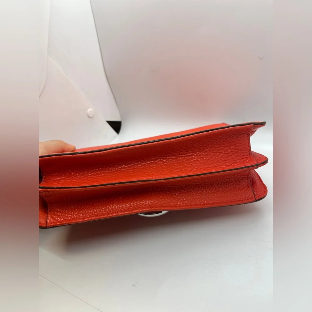Banana Republic structured leather crossbody shoulder chic bag in Orange